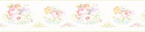 White Vicky White Victorian Floral Border