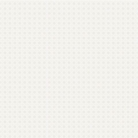 White Wicker Screen Textured Wallpaper