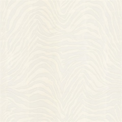 White Zebra Striped Giada Wallpaper
