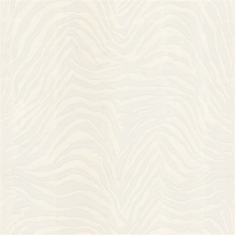 White Zebra Striped Giada Wallpaper
