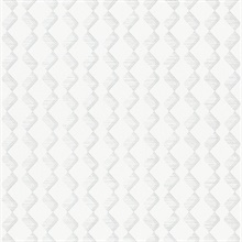 White ZigZag Glitter Optical Illusion Wallpaper