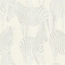 Whites Zebra Toile Carina Wallpaper