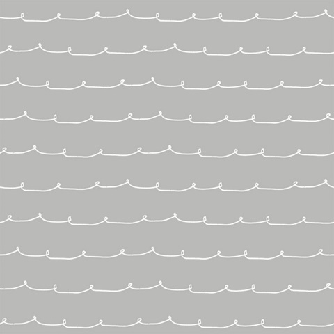 Wiggle Line Grey Stripe Wallpaper