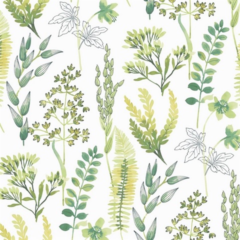Wild Garden Botanical Lemon Lime Peel and Stick Wallpaper