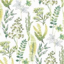 Wild Garden Botanical Lemon Lime Peel and Stick Wallpaper