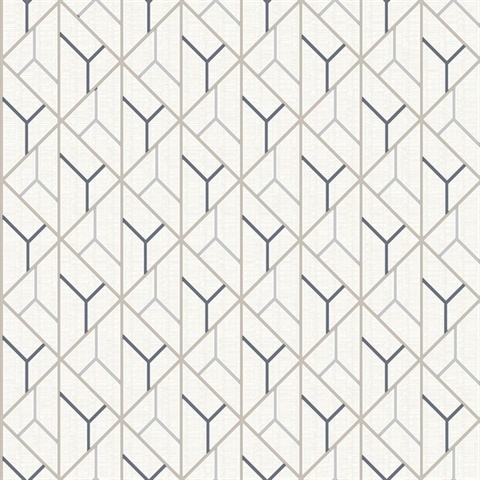 Wilder Cream Geometric Trellis Wallpaper