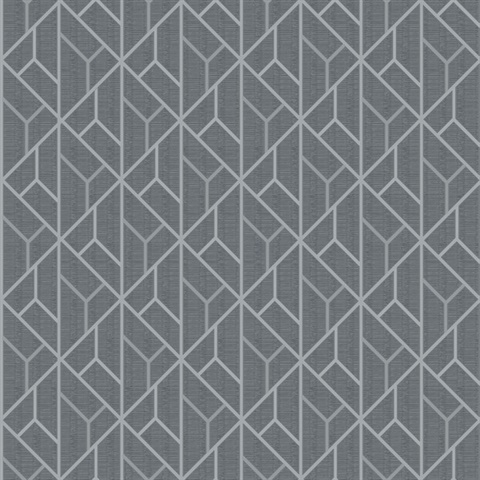 Wilder Grey Geometric Trellis Wallpaper