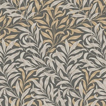 Willow Bough Charcoal Grey, Beige & Taupe Victorian Vine Leaf Wallpape