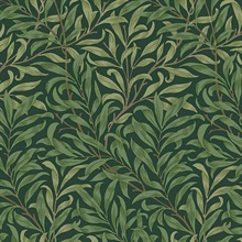 Willow Bough Deep Green Victorian Vine Leaf Wallpaper