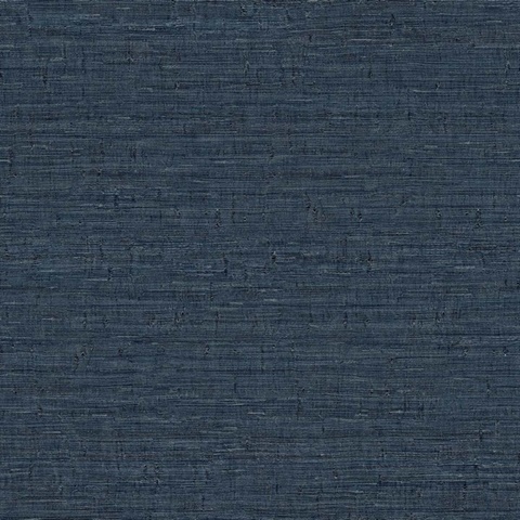 Wilslow Faux Linen Weave Dark Blue Wallpaper