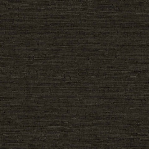 Wilslow Faux Linen Weave Dark Brown Wallpaper