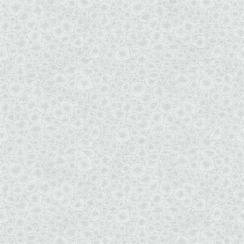 Windham Shells Small Texture Block Print Silver Wallpaper