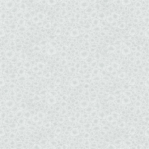 Windham Shells Small Texture Block Print Silver Wallpaper