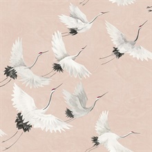 Windsong Pink Bird Wallpaper