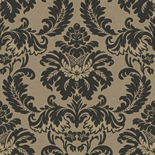 Windsor Black Large Damask Wallpaper