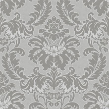 Windsor Grey Large Damask Wallpaper
