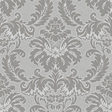 Windsor Grey Large Damask Wallpaper