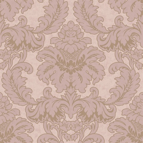 Windsor Pink Large Damask Wallpaper