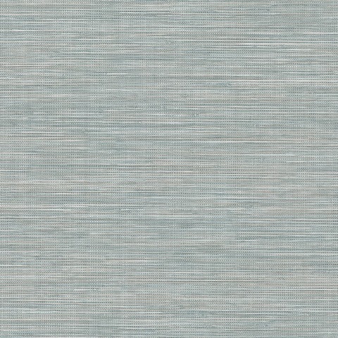 Winn Aqua Faux Grasscloth Wallpaper