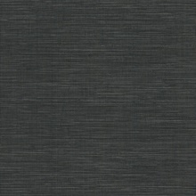 Winn Black Faux Grasscloth Wallpaper