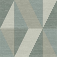 Winslow Green Geometric Faux Grasscloth Wallpaper