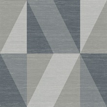 Winslow Slate Geometric Faux Grasscloth Wallpaper