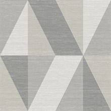 Winslow Stone Geometric Faux Grasscloth Wallpaper