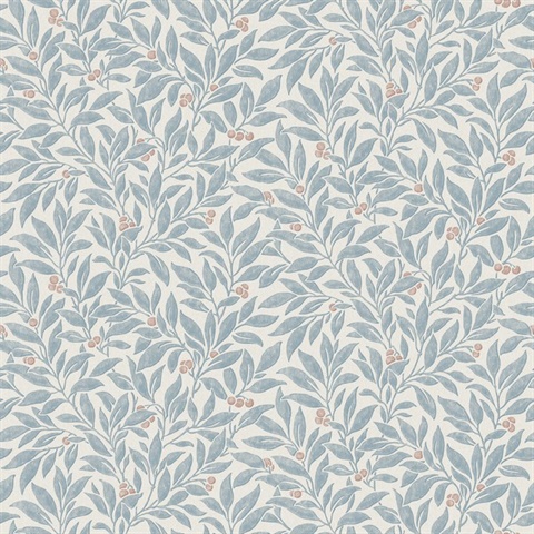 Winter Berry Blue Vine Wallpaper