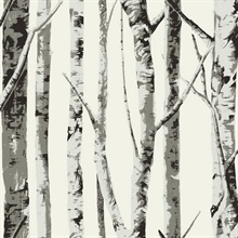 Winter Birch Botanical Greystone Peel and Stick Wallpaper