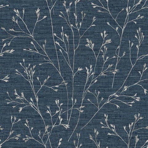 Withington Tree Branch Dark Blue Wallpaper