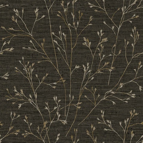 Withington Tree Branch Dark Brown Wallpaper