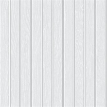 Wood Beadboard Off-White & Pearl Grey Peel and Stick Wallpaper