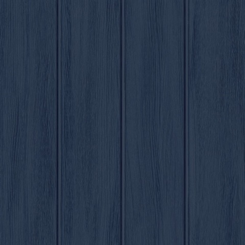 Wood Panel Wood Naval Blue Peel and Stick Wallpaper