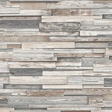 Wood Reclaimed Wood Plank Light Grey & Brown Peel and Stick Wallpaper
