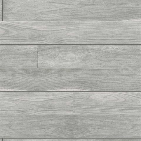 Wood Teak Planks Grey Peel and Stick Wallpaper