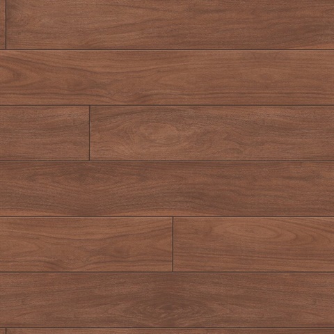 Wood Teak Planks Mahogany Peel and Stick Wallpaper