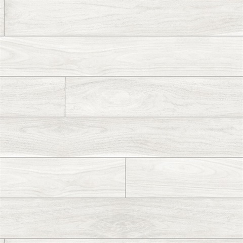 Wood Teak Planks Off-White Peel and Stick Wallpaper