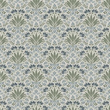 Woodbury Blue Floral Damask Wallpaper