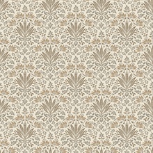 Woodbury Brown Floral Damask Wallpaper