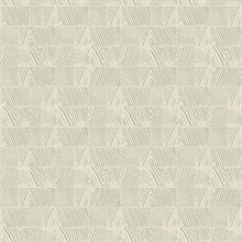 Woodcut Green & Stone Wallpaper