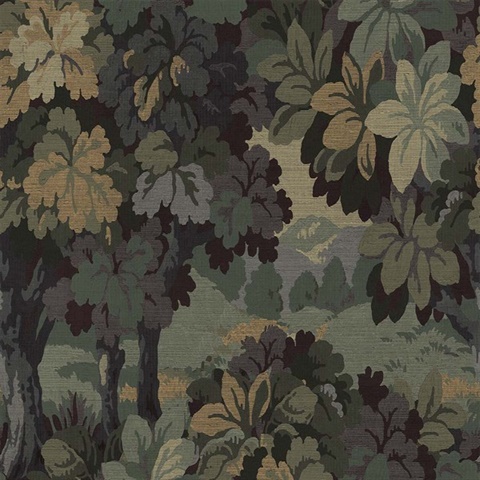 Woodland Forest Midnight Forest Tree Wallpaper