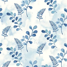 Woodland Walk Botanical Marine Blue Peel and Stick Wallpaper