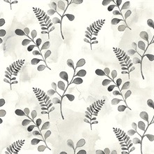 Woodland Walk Botanical Steel Grey Peel and Stick Wallpaper