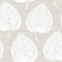 Woodward Snowdrop Textile String Large Leaf Wallpaper