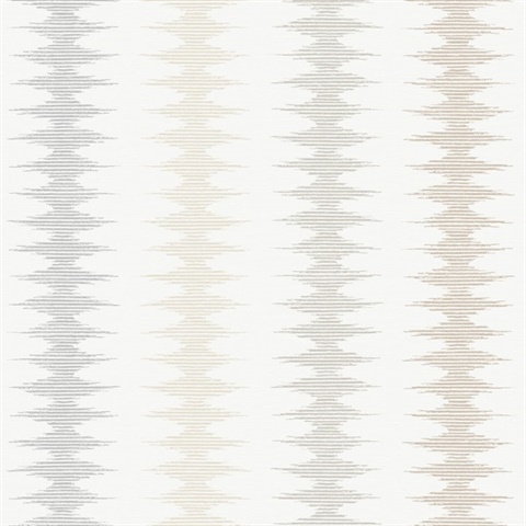 Woven Desert Sand & Fog Mediterranean Striped Wallpaper