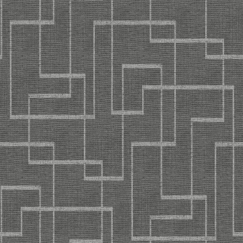 Woven Geo 54 Coal Commercial Wallpaper