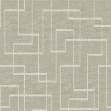 Woven Geo 54 Greige Commercial Wallpaper