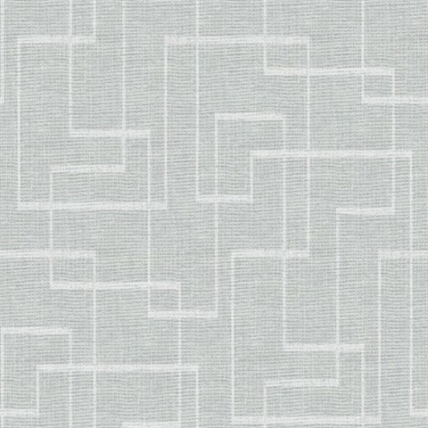 Woven Geo 54 Ice Blue Commercial Wallpaper
