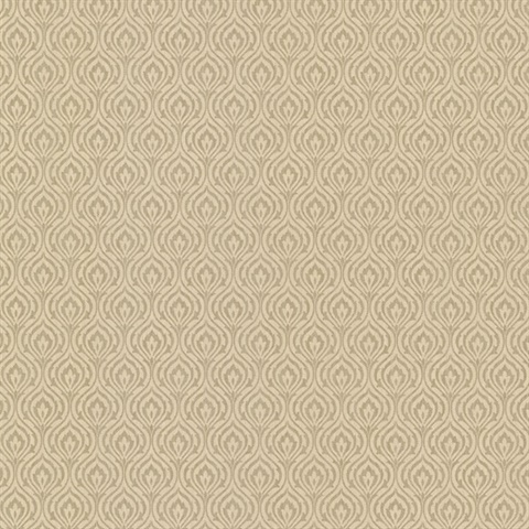 Wren Gold Peacock Ogee Wallpaper
