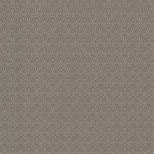 Wren Taupe Peacock Ogee Wallpaper